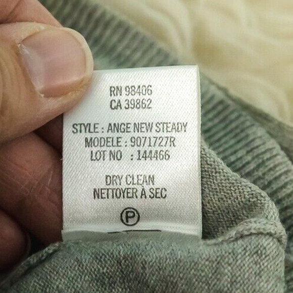 Theory Size Medium M Gray Ange New Steady Short Sleeve Wool Cardigan Sweater - Picture 5 of 6